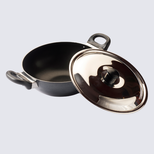 Deep Kadhai With Lid 14"